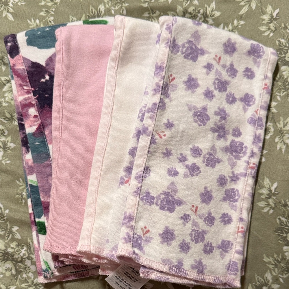 Baby Girl Blanket/Burp Cloth Lot - Picture 2 of 5
